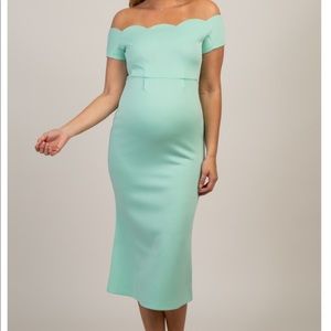 Pinkblush Maternity off the shoulder fitted Dress